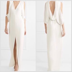 Halston Heritage White Georgette Dress
